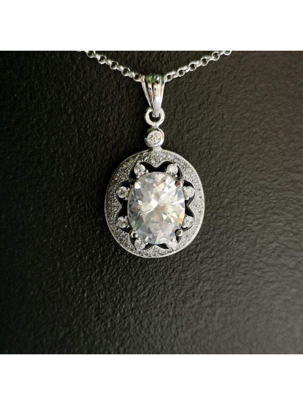 NWT Sterling Silver CZ pendant for necklace